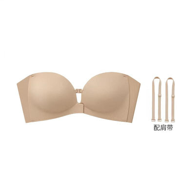 Womens Strapless Front Closure Bra Push Up