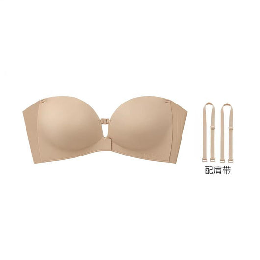 Womens Strapless Front Closure Bra Push Up
