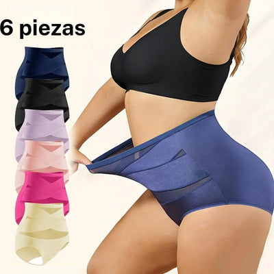 Pack de 5 bragas moldeadoras de cintura alta para mujeres