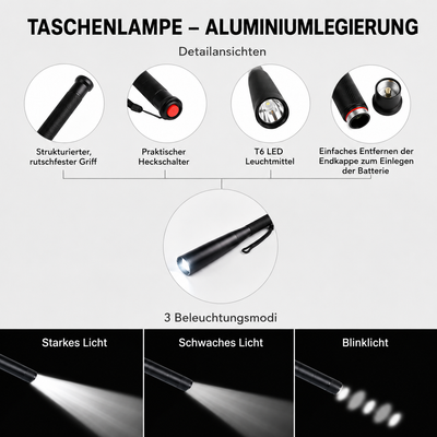 LED Taschenlampe aus Aluminiumlegierung