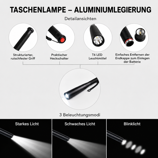 LED Taschenlampe aus Aluminiumlegierung