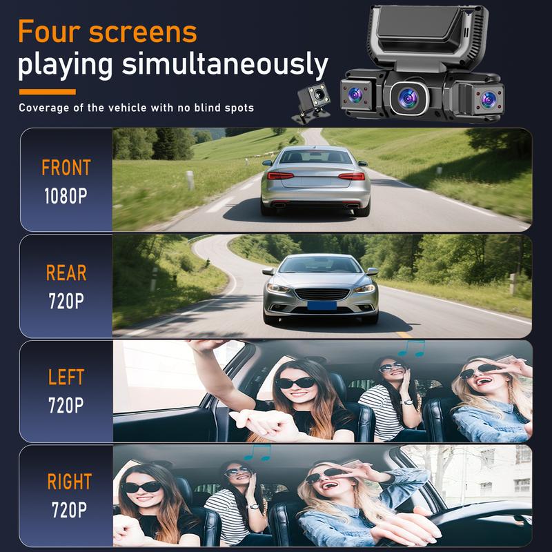 360 Degree View 4 Channel Dash Cam