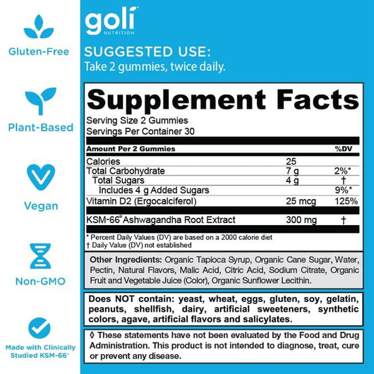 1 Flacon d'Ashwagandha + 1 Flacon de Gommes au Vinaigre de Cidre de Pomme (Vitamines)