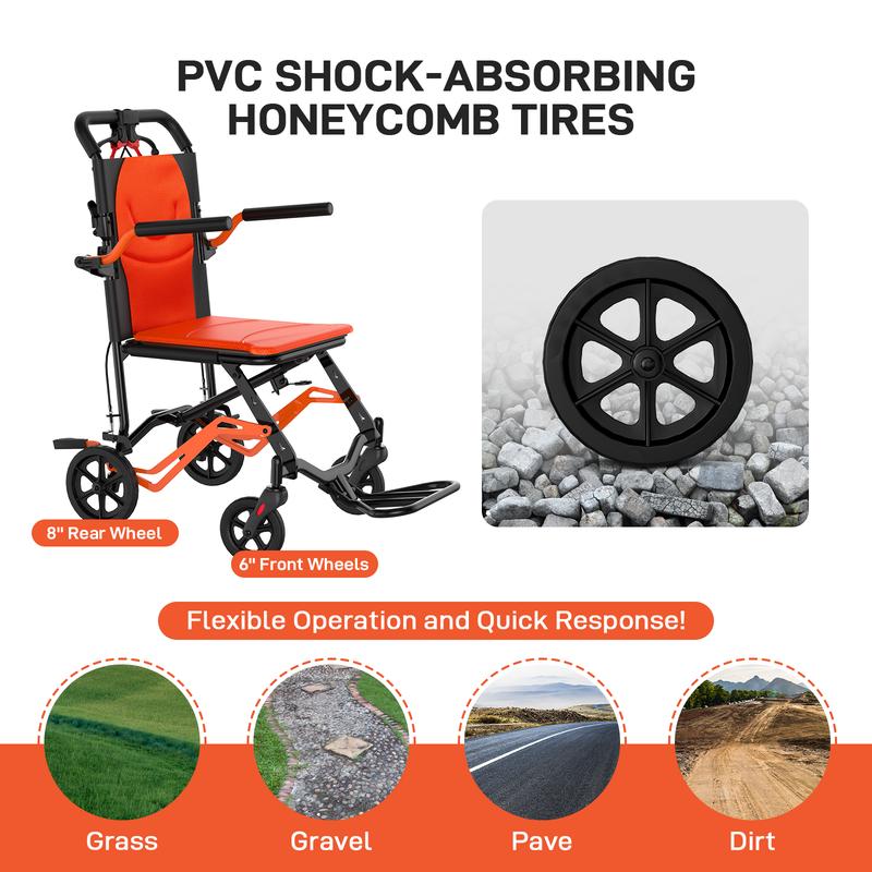 Lightweight Folding Transport Wheelchair