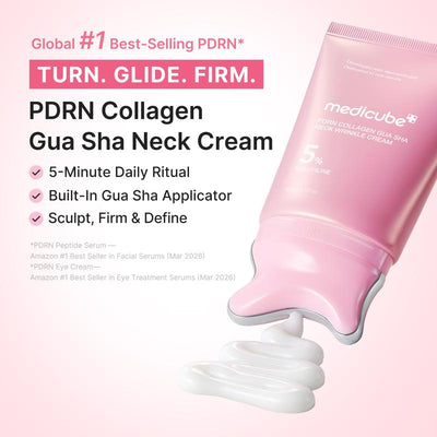 Crema para arrugas del cuello con PDRN y colágeno (con aplicador Gua Sha)