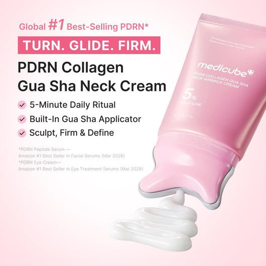 Crema para arrugas del cuello con PDRN y colágeno (con aplicador Gua Sha)