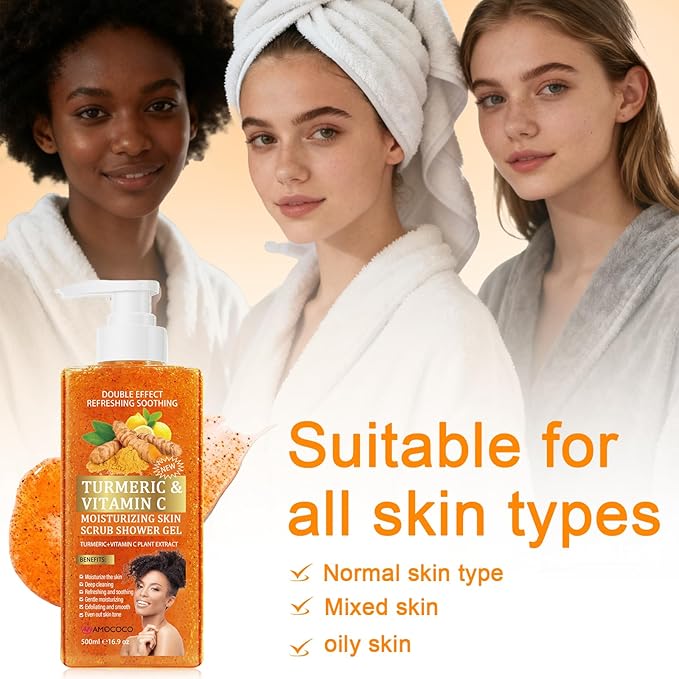 Body wash with vitamin C and orange turmeric
