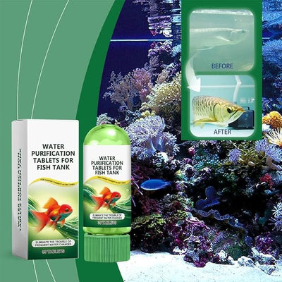 Tableta de agua para purificación rápida de agua, suministros para peces