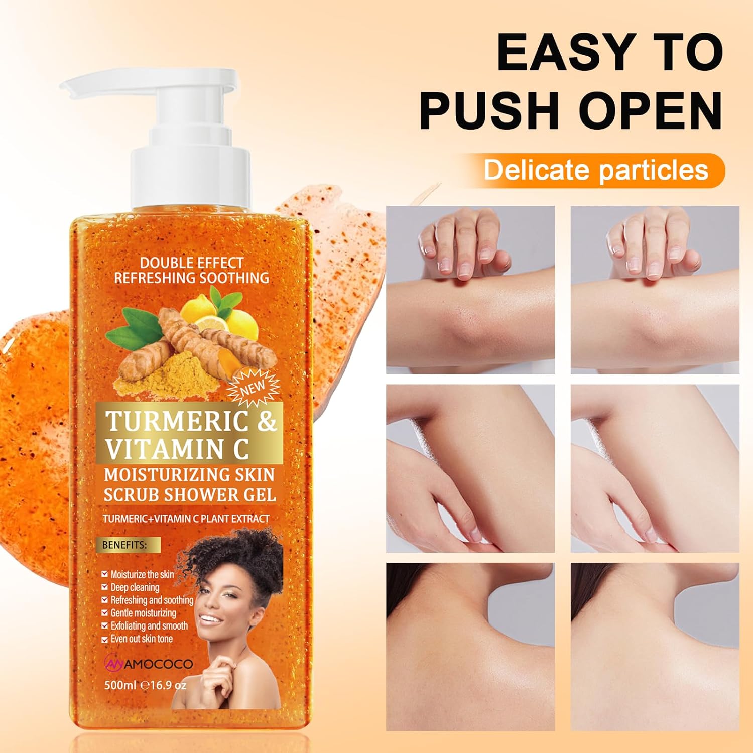 Body wash with vitamin C and orange turmeric