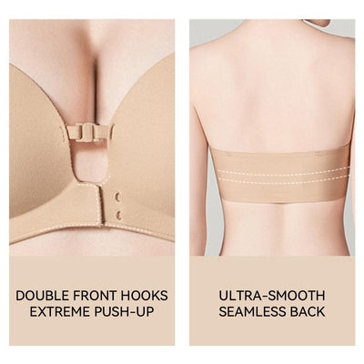 Womens Strapless Front Closure Bra Push Up