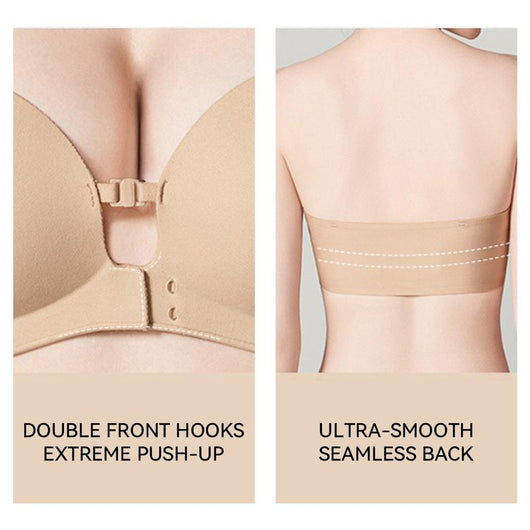 Womens Strapless Front Closure Bra Push Up
