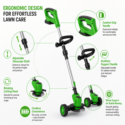 3-in-1 Cordless Weed Trimmer & Lawn Mower
