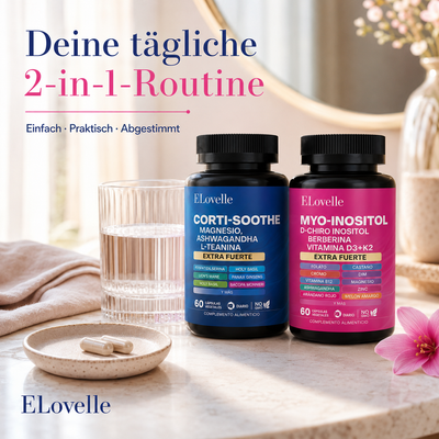 Set mit 60 + 60 Kapseln Myo-Inositol und Cortisol