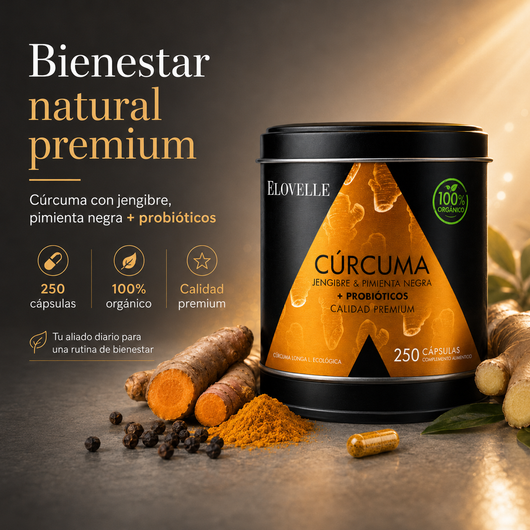 Cúrcuma con probióticos y pimienta negra