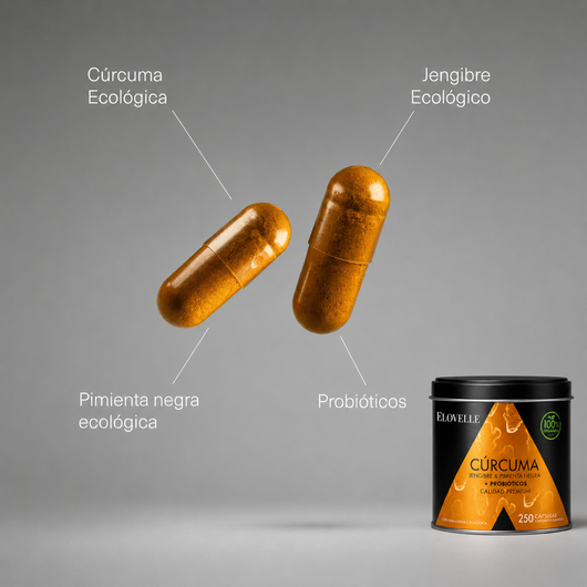 Cúrcuma con probióticos y pimienta negra