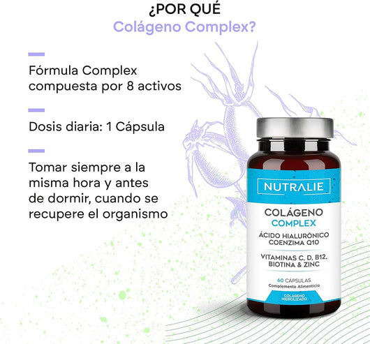 Nutralie Colageno Complex + Ácido Hialurónico + Coencima Q10 60caps