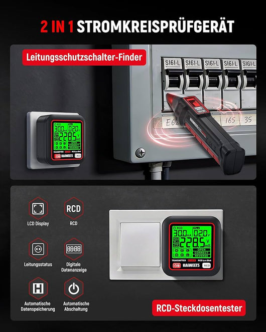 Sicherungsfinder-Set mit 2,2-Zoll-LCD-Display