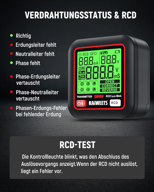 Sicherungsfinder-Set mit 2,2-Zoll-LCD-Display