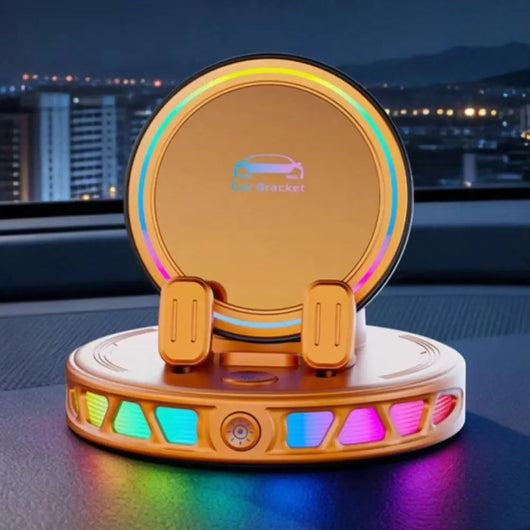 Soporte de coche con carga inalámbrica, cierre automático y luz RGB