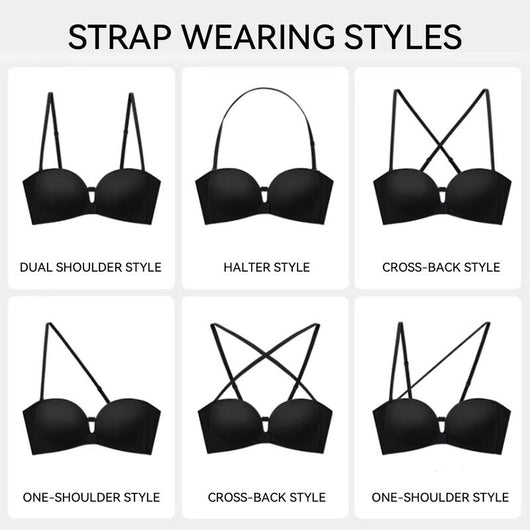 Womens Strapless Front Closure Bra Push Up