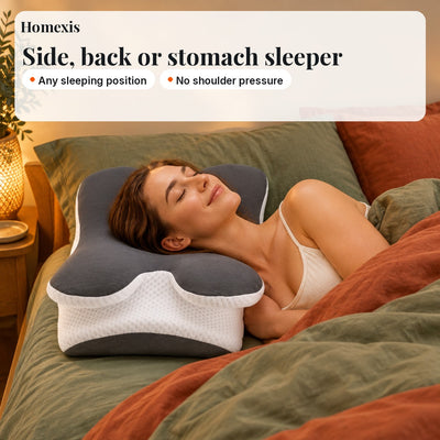 Pillow for side, back and stomach sleepers