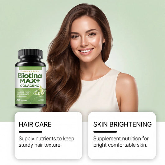 Biotina MAX+ con Colágeno, 60 Cápsulas